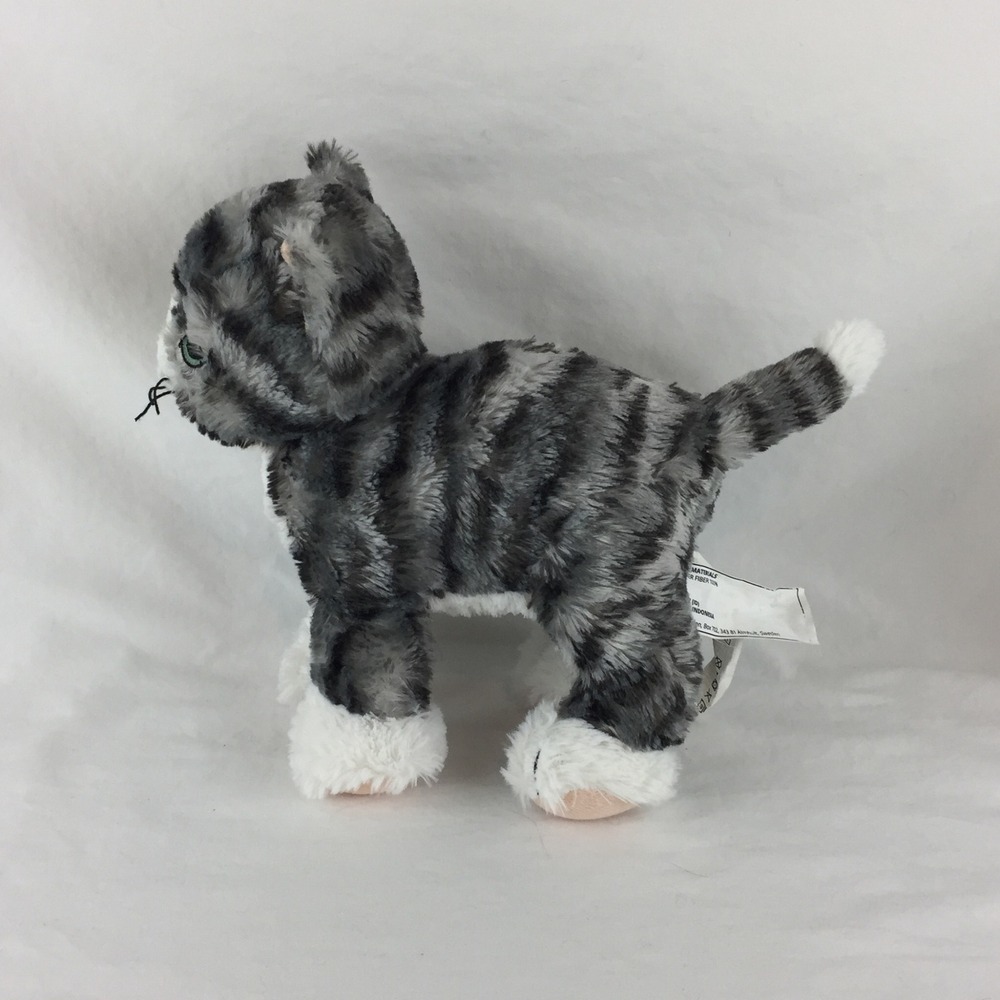 IKEA LILLEPLUTT‎ Plush Cat 10" Grey White Striped Tabby Kitty Stuffed Animal - Picture 2 of 8